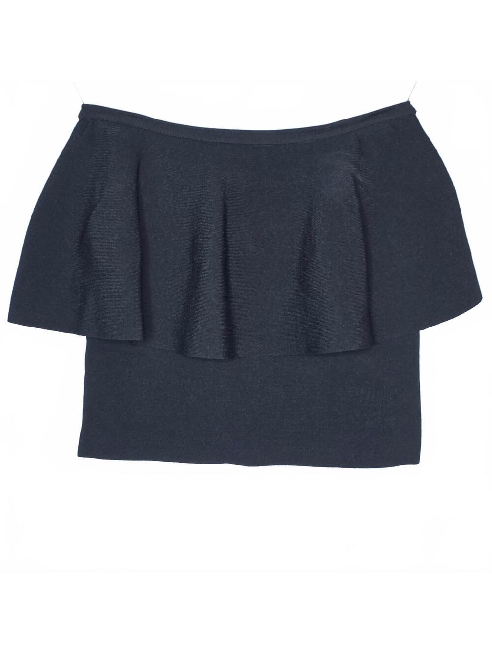 Milly Black Tube Top Ruffles Size Petite Small